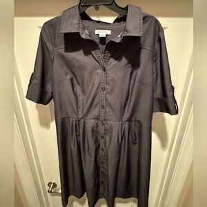 Liz Claiborne Vintage Charcoal Shirt Dress
